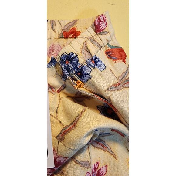 Allyson Whitmore Floral Linen Blend Ankle Pants Size M NWT - Picture 5 of 6
